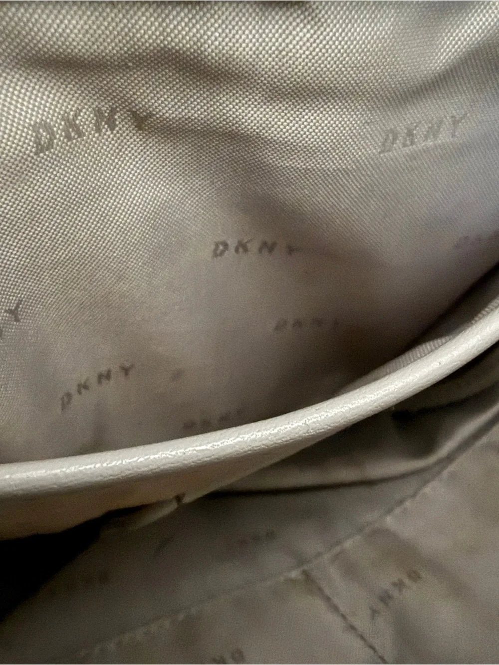 DKNY Taupe Leather Hobo Bag